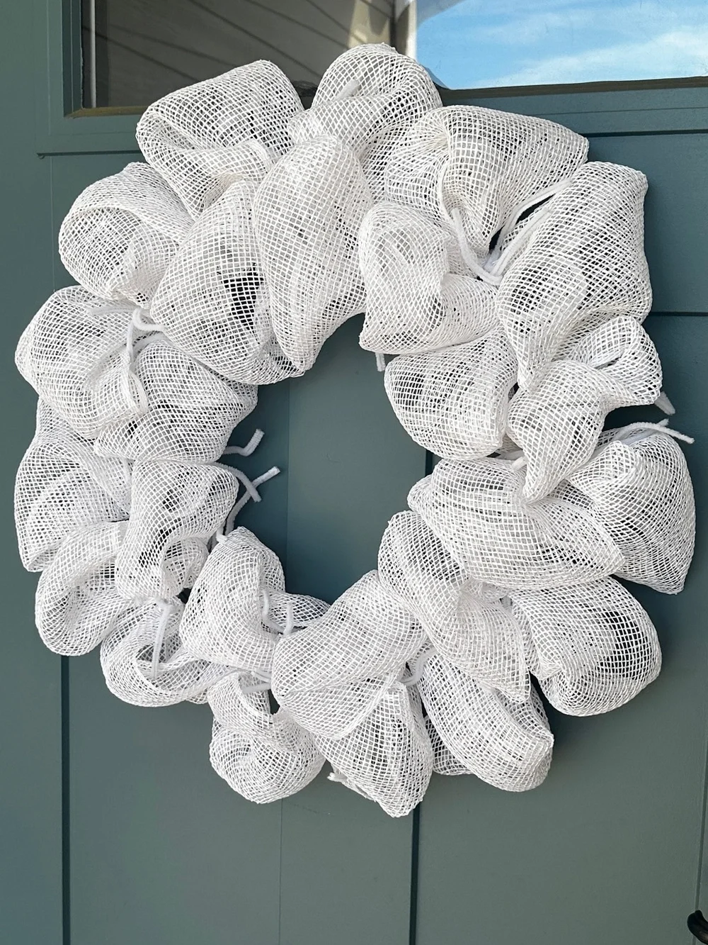 Handmade White Deco Mesh Wreath Base Ready to Decorate DIY Wreath